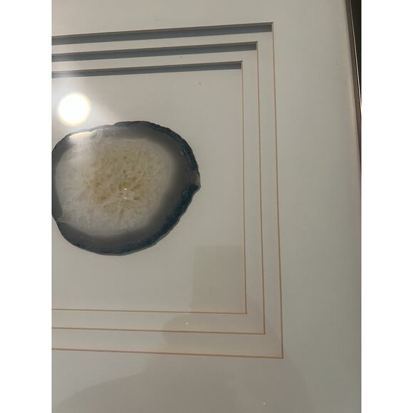 Crystal Stone Centered Wall Art Home Decor Gemstone Metal Frame Bedroom Living - Picture 4 of 9